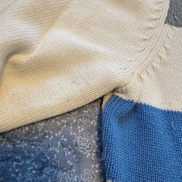 Rafella Sweater Colorblock Striped Casual Classic Chic 3/4 Sleeve Nautical Sz XL - Picture 10 of 11